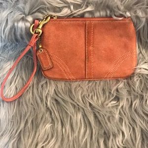 Coral Coach wristlet!🧡
